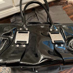 Nannini Italian Black Patent Italian Leather Purse